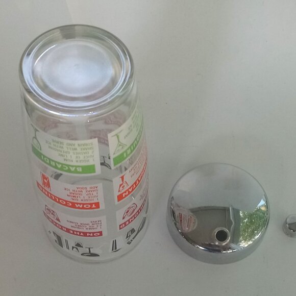 Mid-Century Cocktail Shaker Mixer By Hazel Atlas With 12 Recipes 1950's VTG 9" - Picture 6 of 14